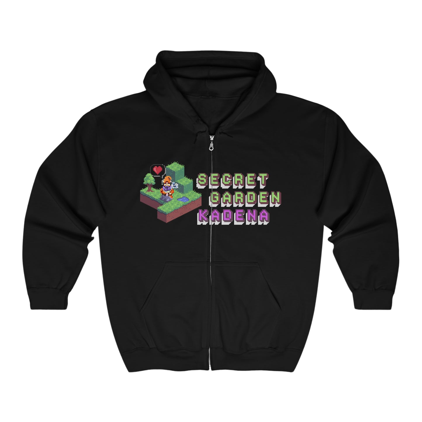 SGK Pixel Garden Front Unisex Heavy Blend™ Full Zip Hooded Sweatshirt