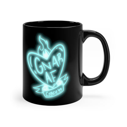 Gnar AF Neon Logo 11oz Black Mug