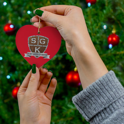 SGK Shield Logo Red Ceramic Ornament, 4 Shapes