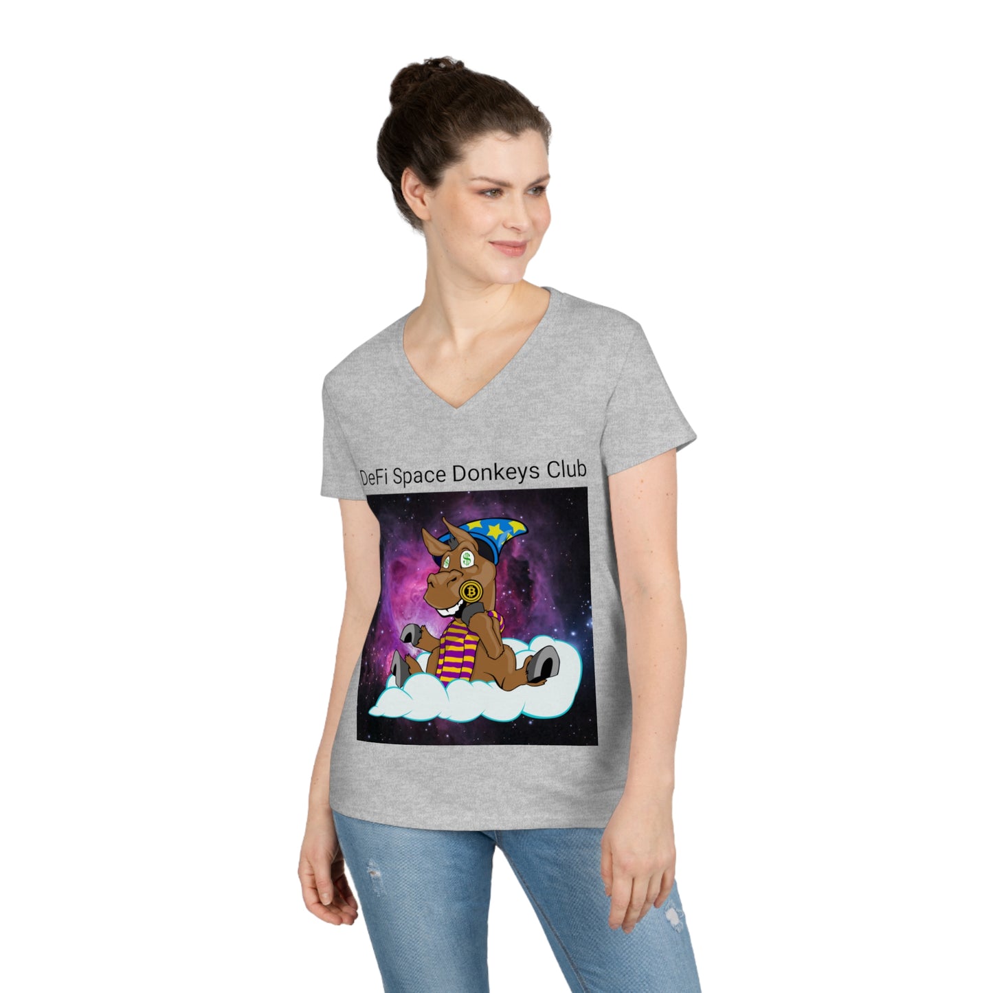 DeFi Space Donkeys #25 Ladies' V-Neck T-Shirt
