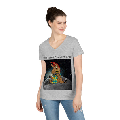 DeFi Space Donkeys #24 Ladies' V-Neck T-Shirt