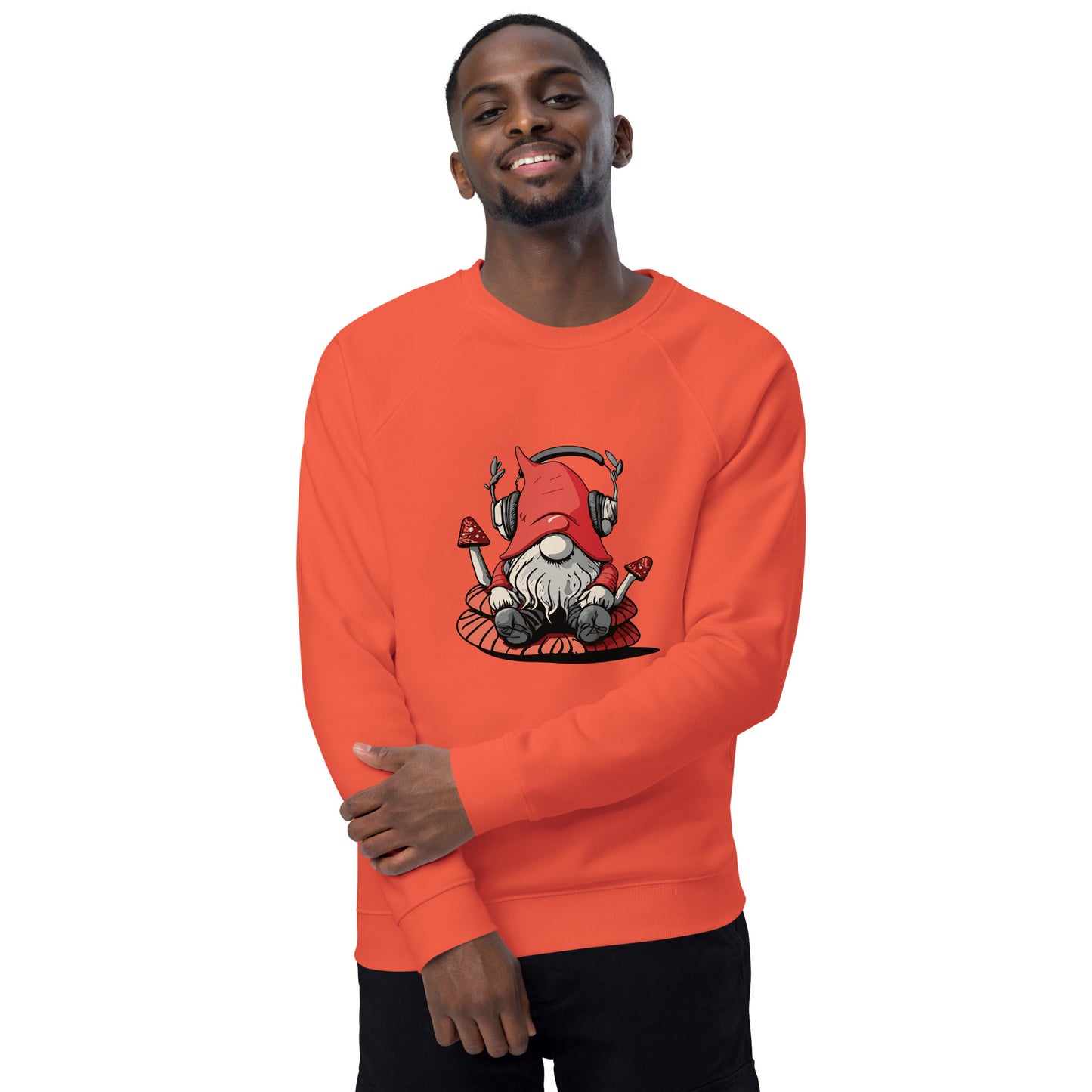 SGK Unisex organic raglan sweatshirt Mushroom logo