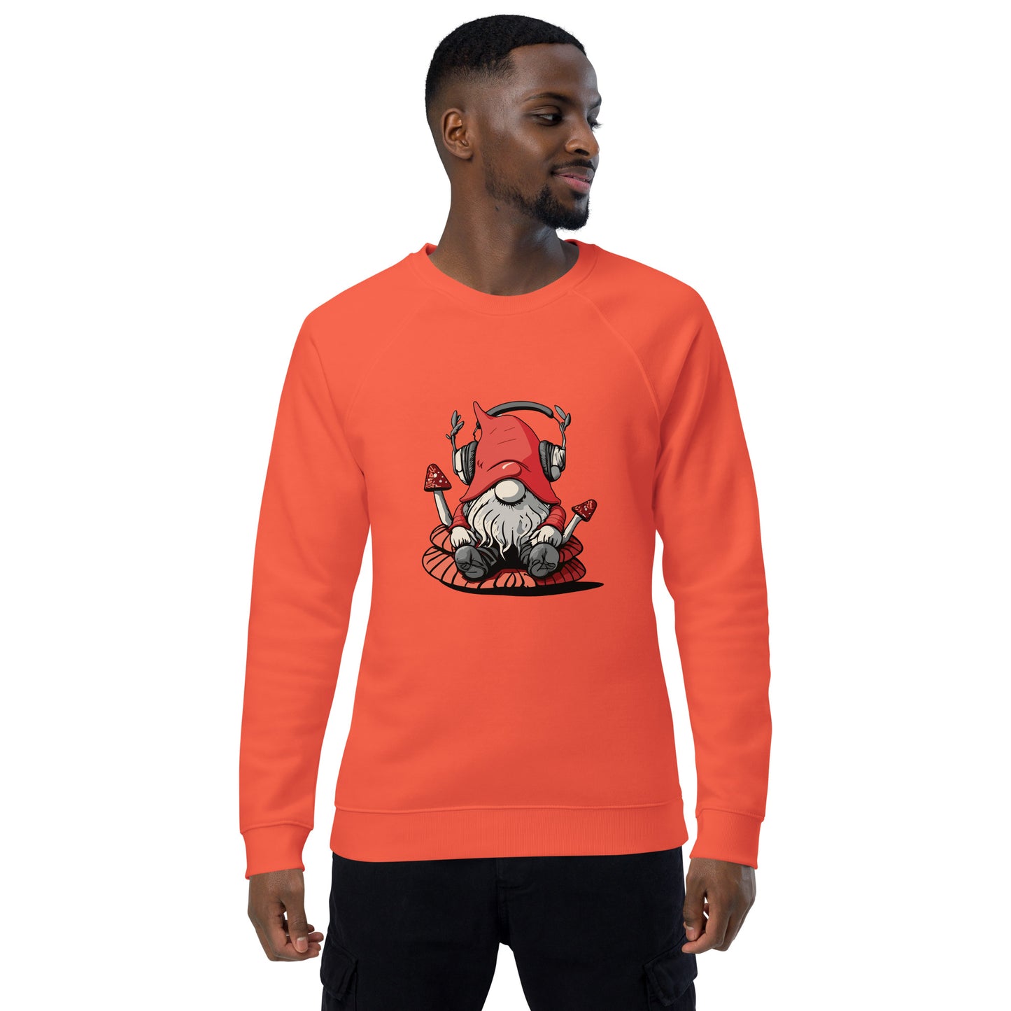 SGK Unisex organic raglan sweatshirt Mushroom logo